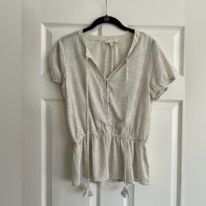 Women's &.Layered White Polka Dot Top